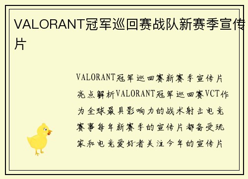 VALORANT冠军巡回赛战队新赛季宣传片